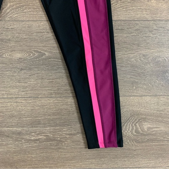 Soul by SoulCycle Cross Color Podium Leggings High Rise Waist Black Pink - Picture 8 of 12